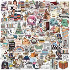 100 PCS Book Stickers for Kindle, Bookish Reading Literary Quote Multicolored