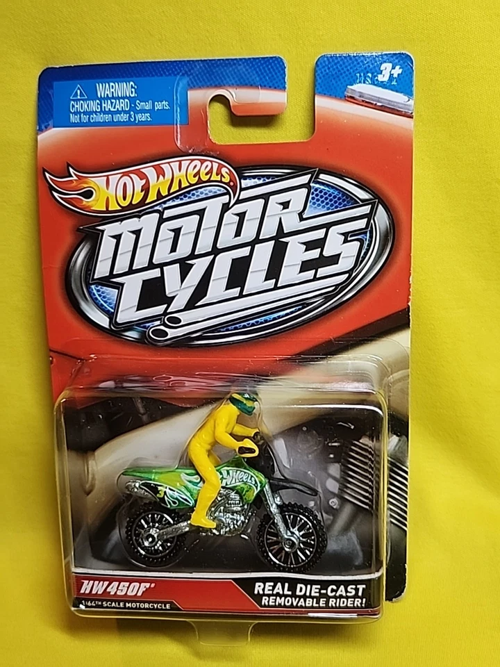 Hw450F Hot Wheels Motorcycles YELLOW Removable Rider Diecast NOS 🔥01 - Image 2 of 4