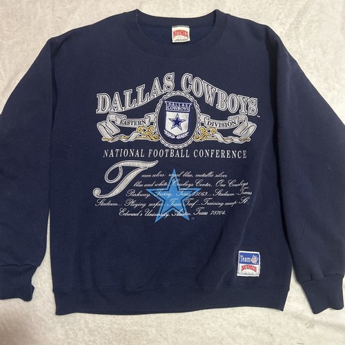 Vintage 90s Dallas Cowboys Sweater Sz Large Sweatshirt NFL Football Nutmeg Mills - Picture 1 of 7
