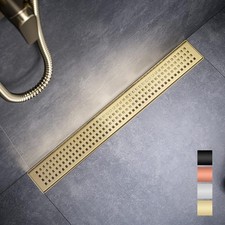 Linear Shower Drain 36 Inch Rectangular, Brushed Gold Shower Drain 1112 