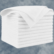 White Microfiber Cleaning Cloths, 10 Pack Microfiber Towels for Cars, Lint 
