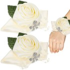 2 Pcs Corsage Wristlet Band Bridal Wristband Bridesmaids Flowers