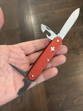 Victorinox Pioneer 93mm Red Alox Swiss Army Knife with Old Cross