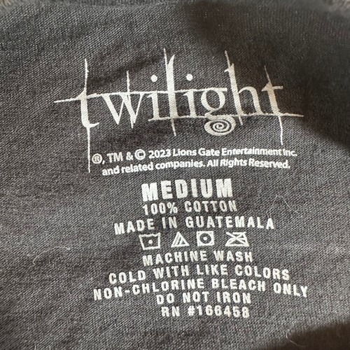 T-shirt poster film Twilight nera uomo taglia media cotone Edward Bella - Foto 4 di 5