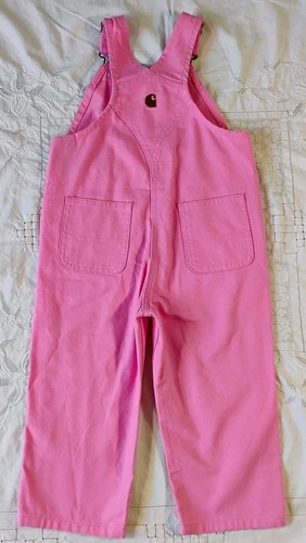 Neu Carhartt Kleinkind Mädchen rosa Canvas Overall Größe 2T Outdoor Arbeitskleidung neu mit Etikett - Bild 12 von 15