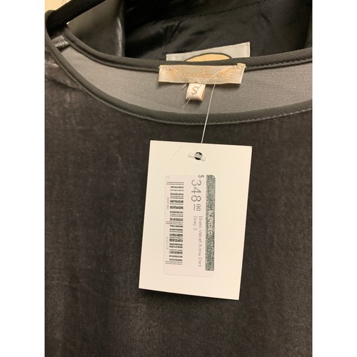 Vestido Gold Hawk para mujer talla S terciopelo línea A midi manga larga gris oscuro nuevo con etiquetas - Imagen 8 de 8