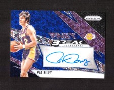 2024-25 Panini Prizm Pat Riley Fast Break Blue Disco Prizm Auto 04/49 Lakers