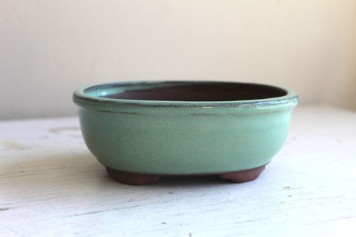 Terracotta Pottery Succulent Plant Green Low Oval Planter Bowl Drainage Hole - Picture 3 of 5