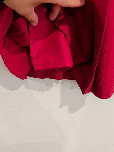 Vintage Lucia Pure Wool Midi Burgundy Pleated Skirt Lined 42 M - Picture 4 of 9