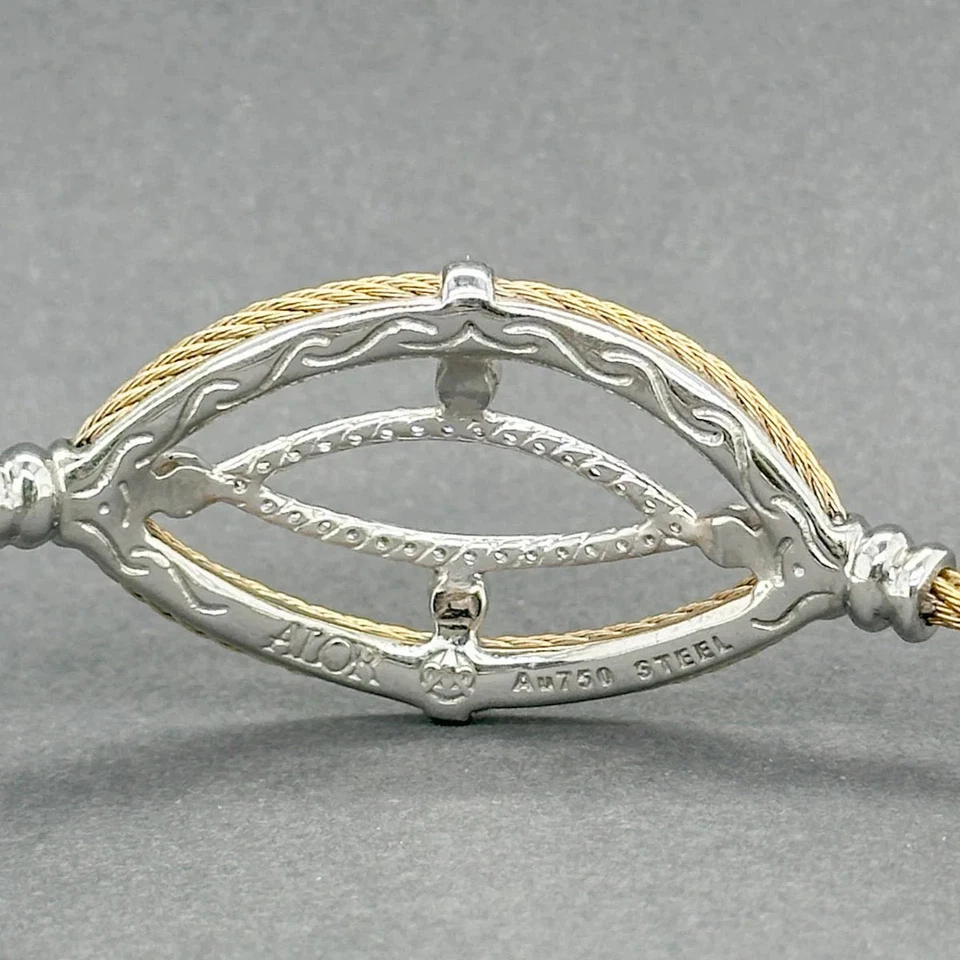 Brazalete de diamantes Estate Charriol de oro blanco de 18 quilates y acero 0,25 quilates H/SI1 Foto 4 de 4