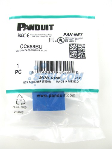 Panduit CC688BU Cat6 Coupler Module RJ45 8P8C Blue ~STSI - Picture 2 of 4