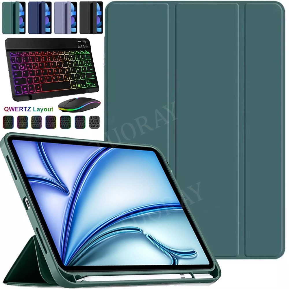 Beleuchtete Tastatur Hülle Mit Stifthalter für iPad 10 9 8 7 6 5 Gen Air Pro 11