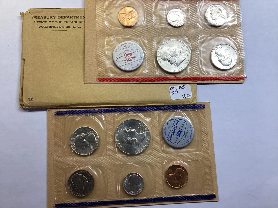 1960 PD US Mint Uncirculated 10 Coin Set in Original Packaging 091125 53uq - Image 2 of 4