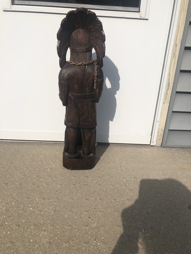 Estatua encimera india tienda de cigarros tabaco de colección 25 pulgadas madera tallada coleccionable - Imagen 10 de 13