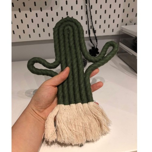 Cactus Shape Wall Hanging Accent for Boho Room Decor Adorable Kids Birthday Gift - Picture 4 of 8