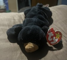 Ty Beanie Baby Blackie The Bear Plush Toy