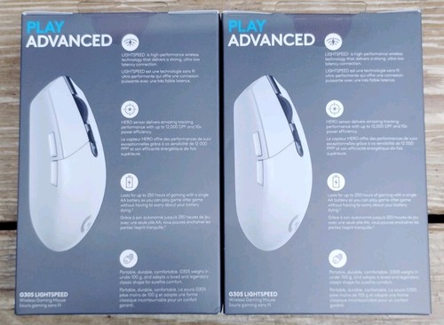 2-Logitech G305 White Wireless Mouse - NEW SEALED (Lot Of 2) - Picture 2 of 2