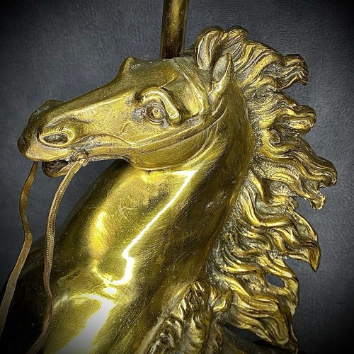 Pair of Solid Brass Horse Table Lamps – Marly Horses by Coustou - 9.5kg Each - Picture 16 of 24