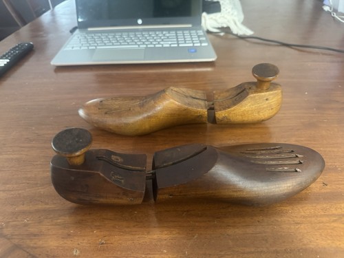 Stampo per scarpe albero in legno vintage Florsheim inserto forma barella misura 9-3 incernierato - Foto 6 di 9