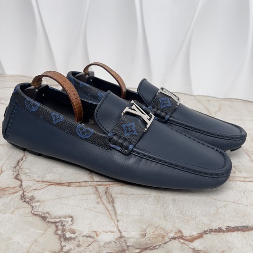 Louis Vuitton Monte Carlo Logo Mocasín de Conducción Monograma Azul 10 LV 11 EE. UU. 44 UE - Imagen 4 de 13