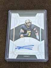 2022 NATIONAL TREASURES COLLEGE HOLO /25 AUTO GEORGE KARLAFTIS PURDUE