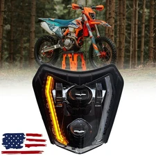 LED Headlight DRL Hi/Lo Turn Signal For KTM EXC XCW 250 350 450 500 SMC R 690