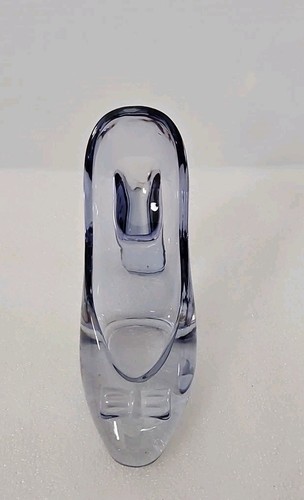 Glass Crystal High Heeled "Cinderella" Shoe Purple - Picture 6 of 8