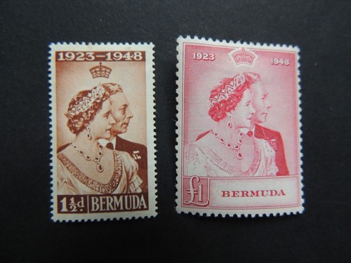 1948 Bermuda Silberhochzeit Set SG125-6 montiert Prägestätte