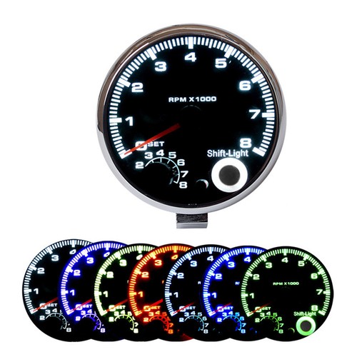 3.75in Tachometer 8000RPM 7 Color Backlits Tacho Gauge For 4/6/8 Cylinder I6Y4 - Picture 3 of 8