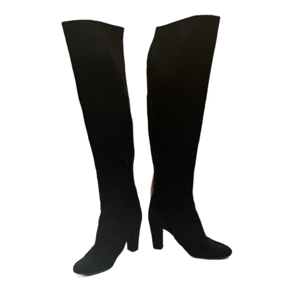 BOTAS HALÓGENAS NOBLES DE GAMUZA NEGRAS POR ENCIMA DE LA RODILLA ~ 9M Foto 4 de 4