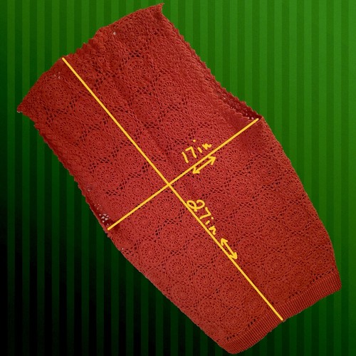 Vintage Baumwolle Häkel Weste Weihnachten rot Baumwolle Cottagecore Hippie groß NOS - Bild 5 von 6