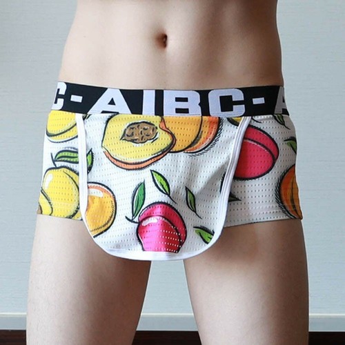 Breathable Men's Boxer Briefs with Open Crotch and Silk Smooth Front Shorts - Picture 11 of 24
