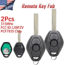 2X for BMW E81 E46 E39 E63 E38 E83 E53 E36 EWS Remote Key Fob 3B 315MHz LX8 FZV
