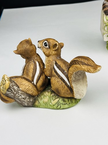 De colección 4 Homco Obra Maestra Porcelana Mapaches Buzón Ardillas Ardillas Cerámica - Imagen 9 de 24