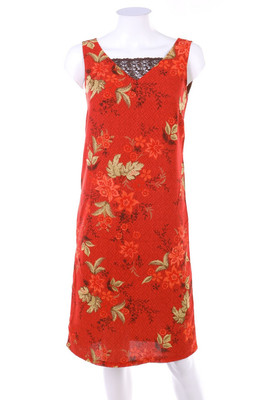 Emma & James Kleid Damenkleid Blumen Print US 6 = D 36 Rottöne Beige-Töne