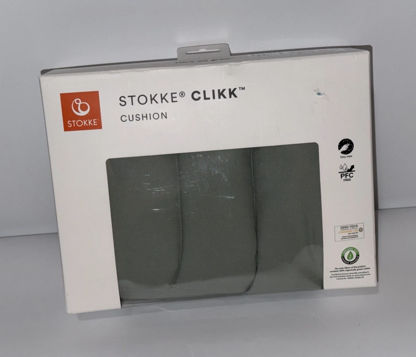 Brand New In Package Stokke Clikk High Chair Cushion - Glacier Green Item 554608