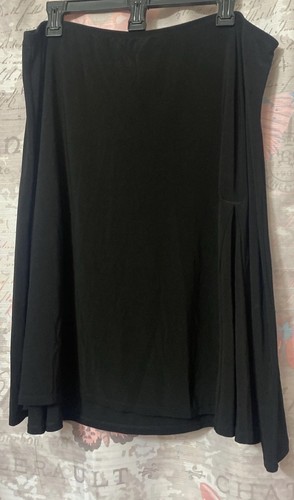 CATO Women’s Skirt Size XL Black Stretch UnLined Pull On Elastic Waist - Picture 1 of 11
