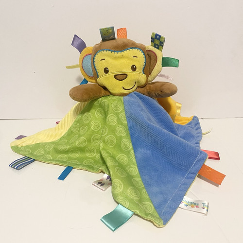 Taggies Monkey Lovey Security Blanket Blankie Rainbow Colorful Bright Sensory