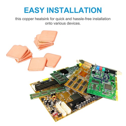 10stk 15mmx15mmx1.5mmKupper Quadraht Kühlkörper Thermisch Pad für PC Laptop CPU - Bild 3 von 7