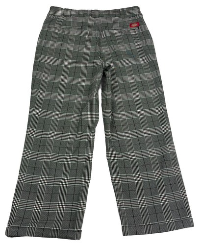 Dickies Glen Plaid Crop Pants High Rise Cuffed Hem 4 Pockets Stretch Jr Size 9 - Picture 4 of 10
