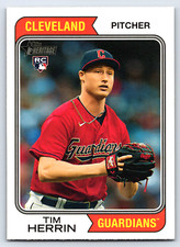 2023 Topps Heritage High Number #639 Tim Herrin RC Guardians Baseball Card