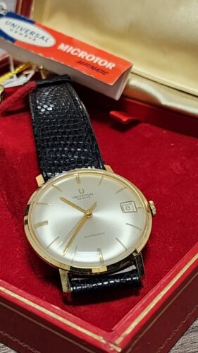 Vintage 18K Gold Universal Geneve ref. 104603-2 c. 1963 Micro Rotor cal. 218-2 - Picture 3 of 21