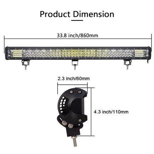 LED Lightbar + 2x 4" Work Lights 12/18/20/23/28/34/39/45 Inch Light Bar - Picture 24 of 32