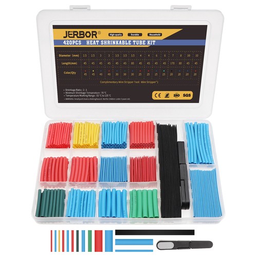 420Pc Heat Shrink Tubing Insulation Shrinkable Tube 2:1 Wire Cable Sleeve Kit - Picture 7 of 8