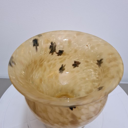 Italian Vase Maestri Vetrai Pedestal Vase Bowl Glass 'Gold' Specks 14cm Vintage - Picture 8 of 20