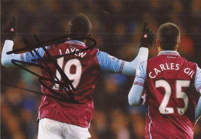 ASTON VILLA: JORDAN AYEW SIGNED 6x4 ACTION PHOTO+COA UK