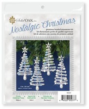 Nostalgic Christmas Beaded Crystal Ornament Kit-Frosty Crhistmas Trees Makes 4