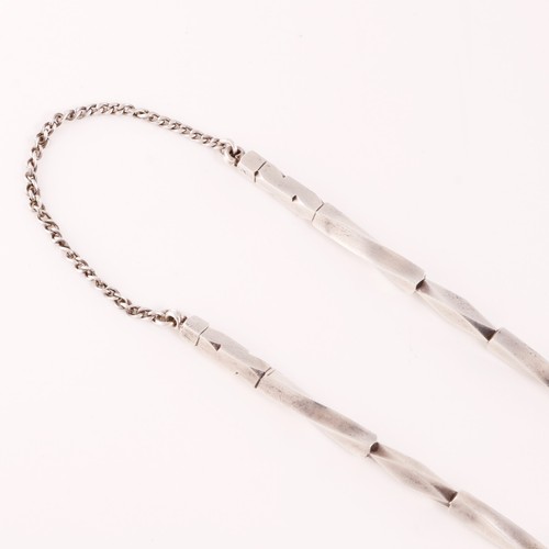 SUPERB CHINESE MODERNIST STERLING SILVER CHOPSTICKS GEOMETRIC STACKED POLYGONS - Picture 3 of 4