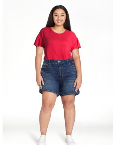 Terra & Sky Women’s Size 20W High Rise Blue Denim Shorts New With Tag - Picture 3 of 24