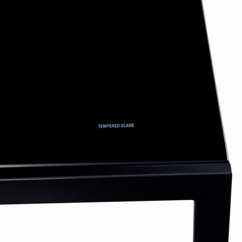 51.2" Black Tempered Glass Dining Table Metal Frame for Dining Room Kitchen - Picture 3 of 7
